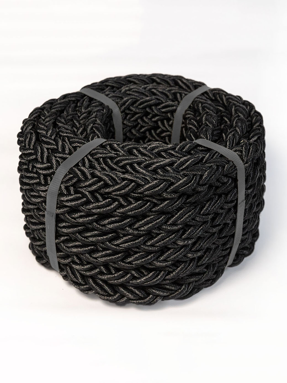 Канат плетеный швартовый SailMaster 8-и прядный Dock Line К8, 32,0 мм, черный, 9500 кгс, 25 м, бухта