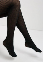 CONTE FETE Колготки женские с ажурным геометрическим рисунком и цветным люрексом