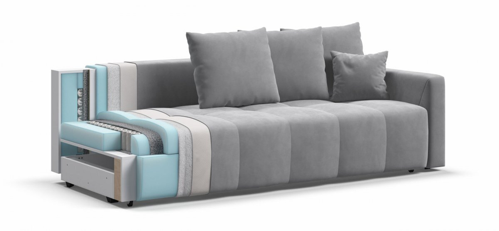 Диван Босс Тренд Велюр Монолит сталь