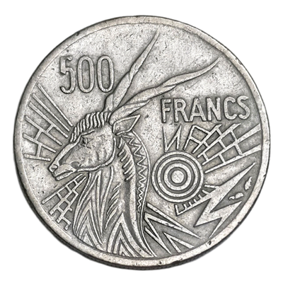 Монета 500 франков (francs) 1976 год Центральная Африка