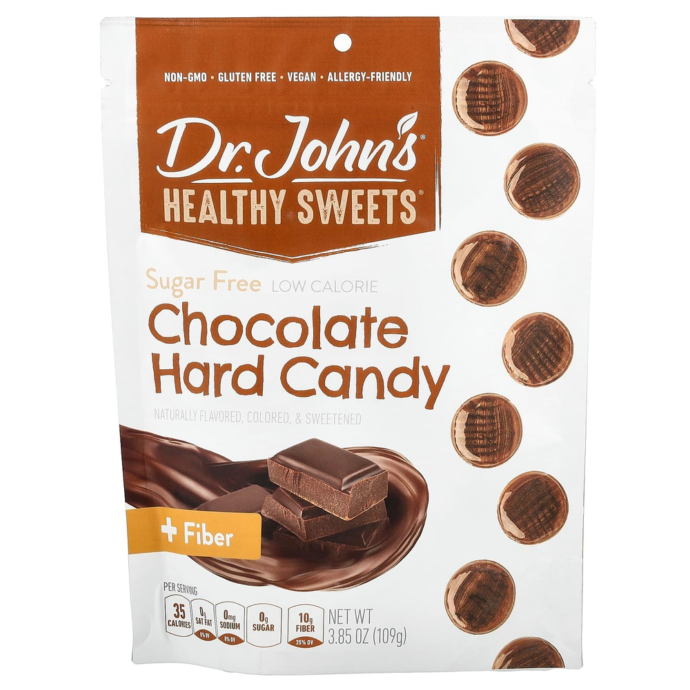 Dr. John's Healthy Sweets, Шоколадная карамель с клетчаткой, без сахара, 109 г (3,85 унции)