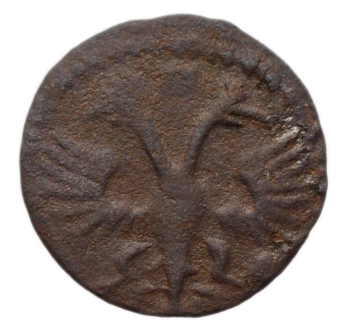 Полушка 1721 Петр I без обозначения монетного двора, год цифрами VF