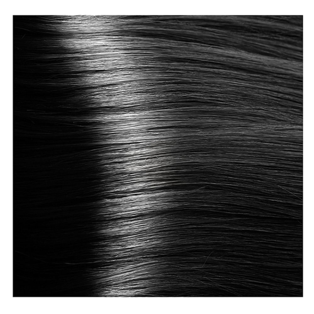Крем краска для волос с гиалуроновой кислотой Kapous, 100 мл - HY 1.0 Черный