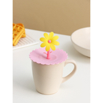 Крышка-непроливайка силиконовая Доляна «Цветочек», d=10,5 см, цвет розовый