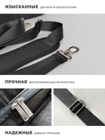 Сумка для ноутбука 15,6" и 17" с ремнем на плечо и 3 отделениями (Серый)