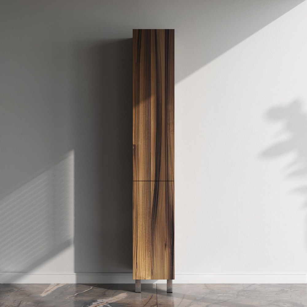 Шкаф-пенал, напольный, правый, 30 см, двери, push-to-open, орех AM.PM Gem M90CSR0306HF