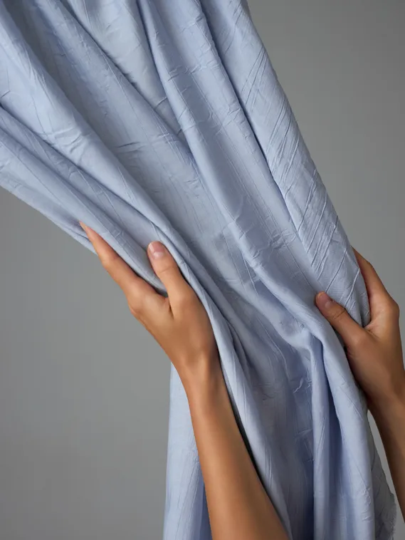 Ткань хлопок креш "жатка", Китай, лавандово-голубой