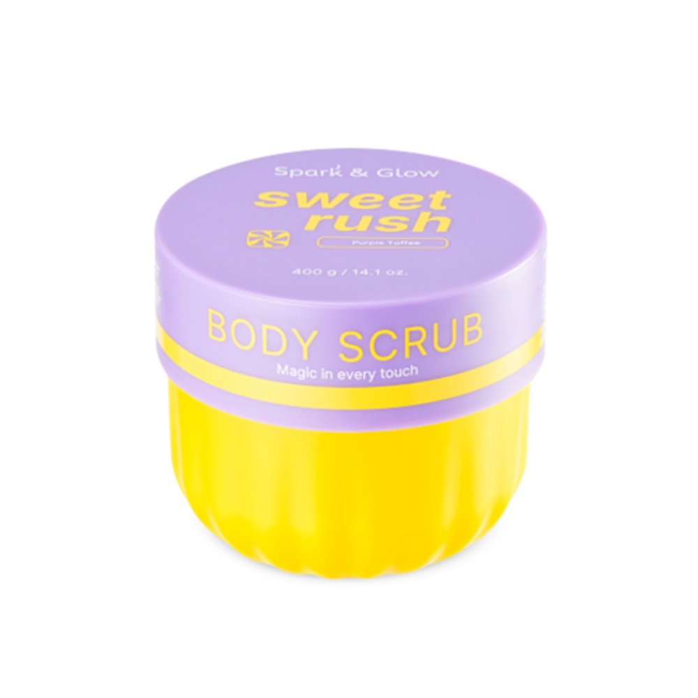Скраб для тела с ароматом соленой карамели Spark&Glow Body scrub purple toffee scent, 400 г