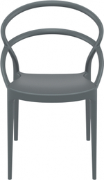 Кресло пластиковое Siesta Contract Pia, темно-серый