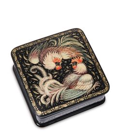 Народные промыслы ШК-45/ 2 Шкатулка «Бой петухов» Орлова