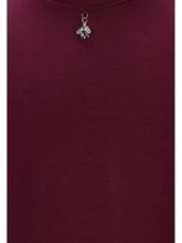 Бордовая кружевная блузка с коротким рукавом AMADEO