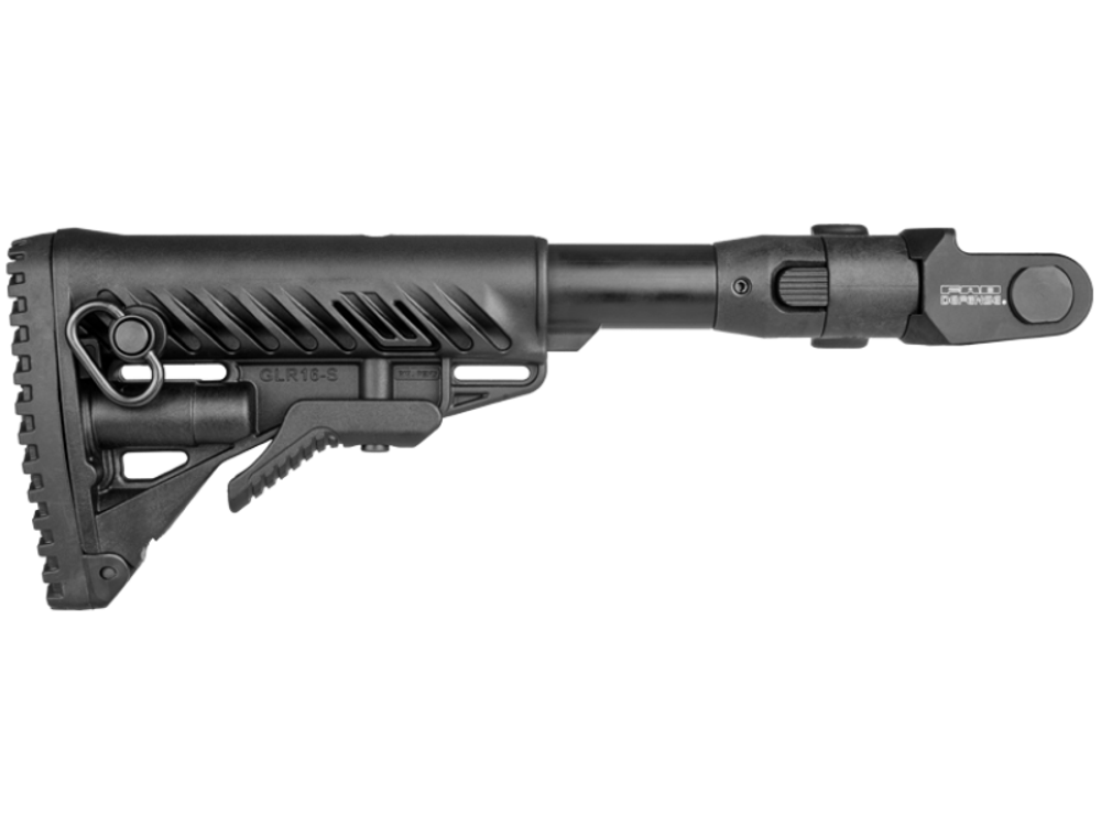 Складной телескопический приклад GL-CORE для АКМС, чёрный, Fab Defense
