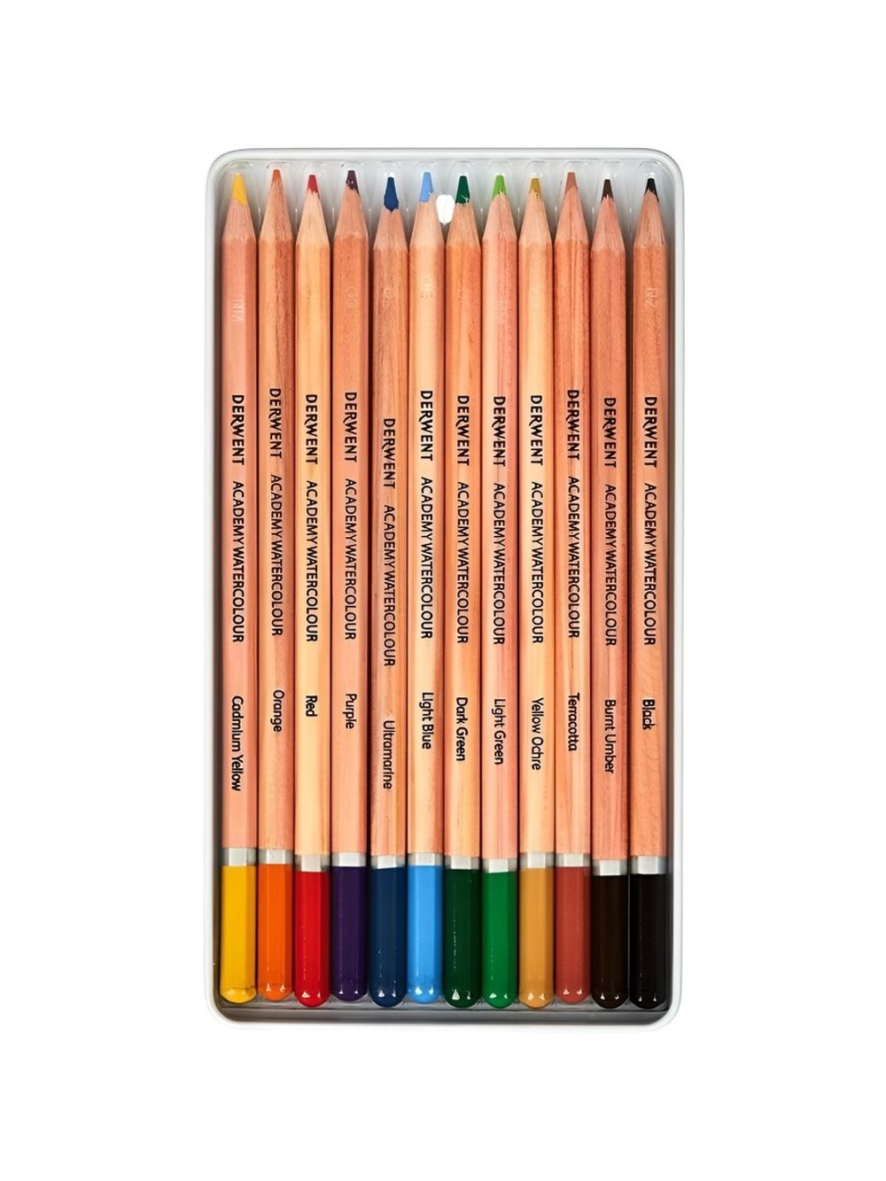 Набор акварельных цветных карандашей Derwent Academy 12 цветов