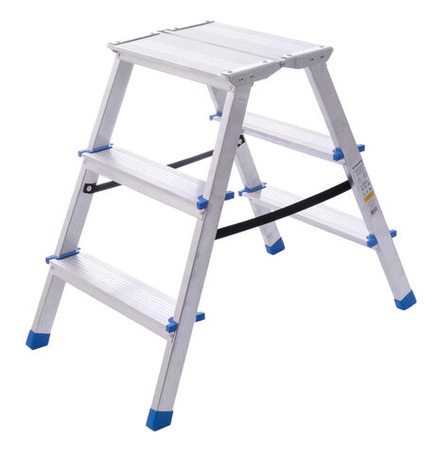 Стремянка алюминиевая двухсторонняя с мини-платформой 03 ступени