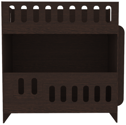 Двухъярусная кровать КарИВи cо сплошным бортом ДС-260 80x160 Венге