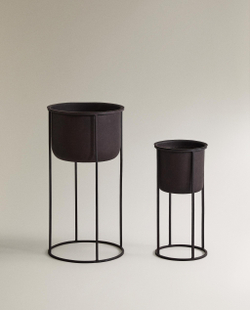 Zara Home Кашпо из металла, цвет чёрный, 45.5 см