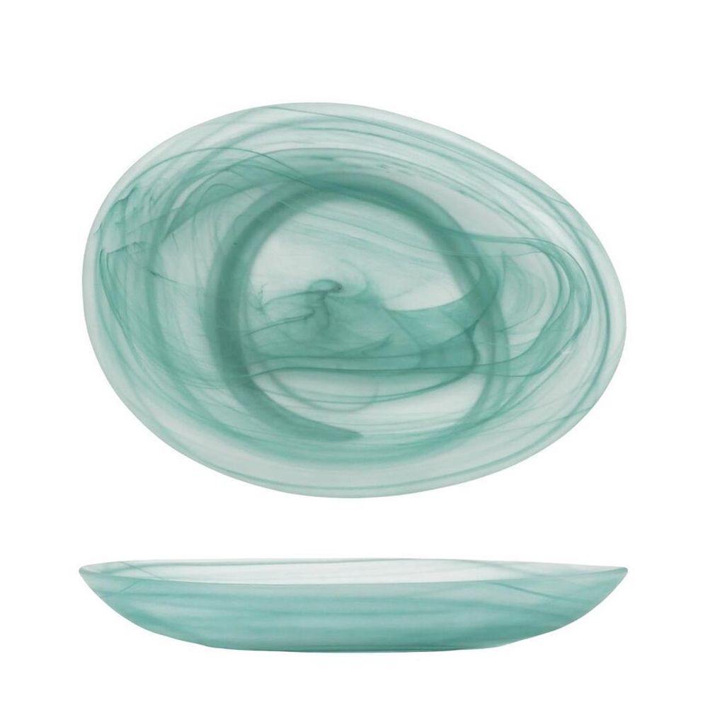 Салатник 400 мл 24*17 см h2 см овальный Green Sky матовое стекло P.L. Proff Cuisine [6]