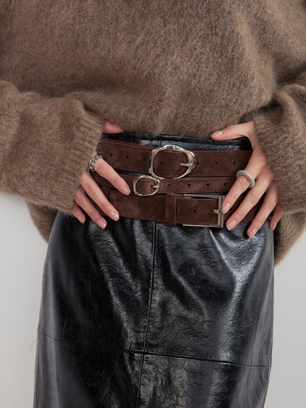 БАЗОВЫЙ РЕМЕНЬ ЗАМША ТЕМНЫЙ ШОКОЛАД