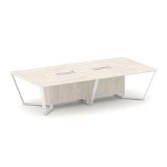 Steel Meet Стол переговорный прямоугольный KD-PR.B.SP-12 Денвер Светлый/Металл Белый 3200*1600*750