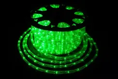 Дюралайт круглый Ø 10.5 мм., 220V, 3-жилы, зеленые LED лампы 24 шт на 1 м., бухта 50 м, силикон, Winner (05.50.10,5.24G)