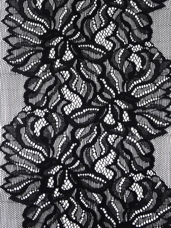 652 ОПТ Кружево эластичное 17 см, Италия, черный 170