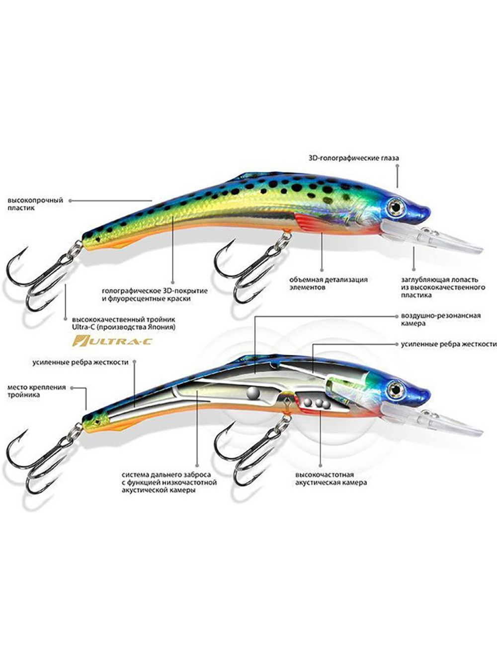 Воблер для рыбалки ФИН 160mm, цвет 048 (окунь), 1 штука