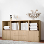 Стеллаж Билли 24 Дуб Сонома светлый 3025 147*39*77 см, Бежевый   Фиеста