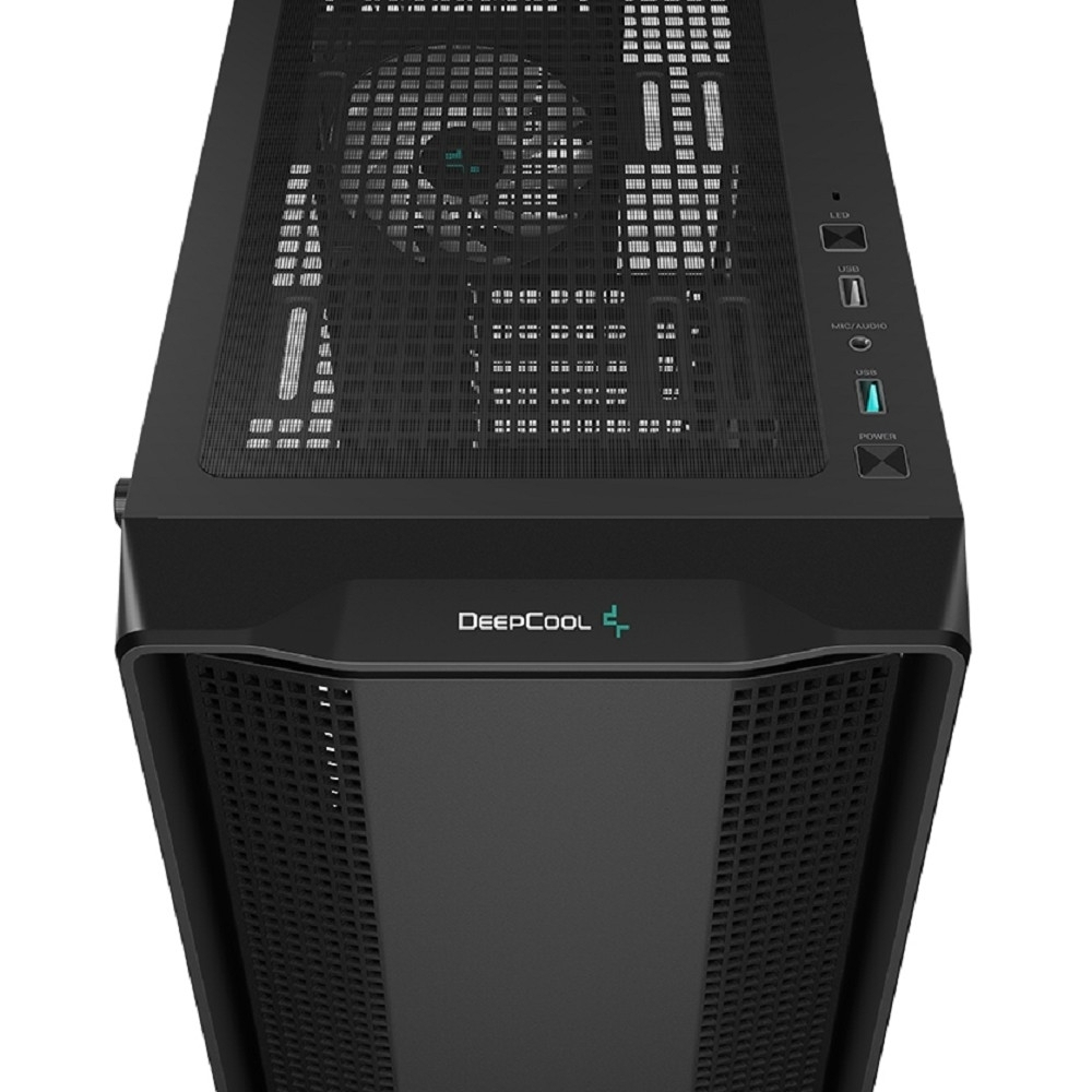 Корпус Deepcool CC560 ARGB V2 без БП, боковое окно (закаленное стекло), 3x120мм ARGB LED вентилятор спереди и 1x120мм ARGB LED вентилятор сзади, черный, ATX