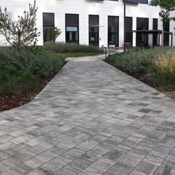 Тротуарная плитка СТАРЫЙ ГОРОД - Листопад гладкий Антрацит, комплект из 3 видов плит