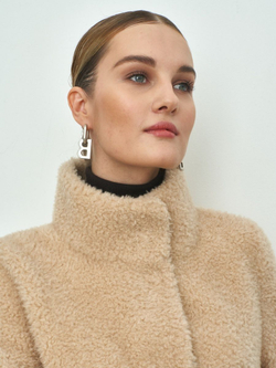 Пальто Тедди Шуба чебурашка Эко-шуба, SilverFox (арт. S2220-000)