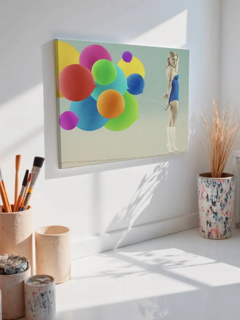 Картина на стену 40 X 50 Девушка с шарами