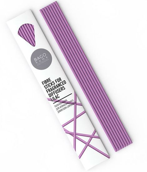Палочки для ароматического диффузора фибра 23 см сиреневые, Bago home