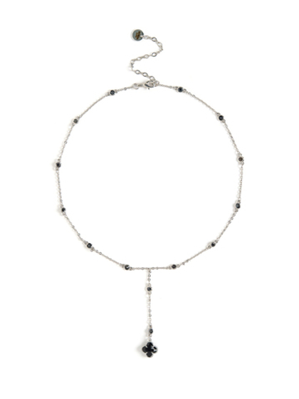 Колье "Black clover eye" Silver