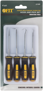 Набор монтажных захватов FIT 4 шт., прорезиненные ручки 67420