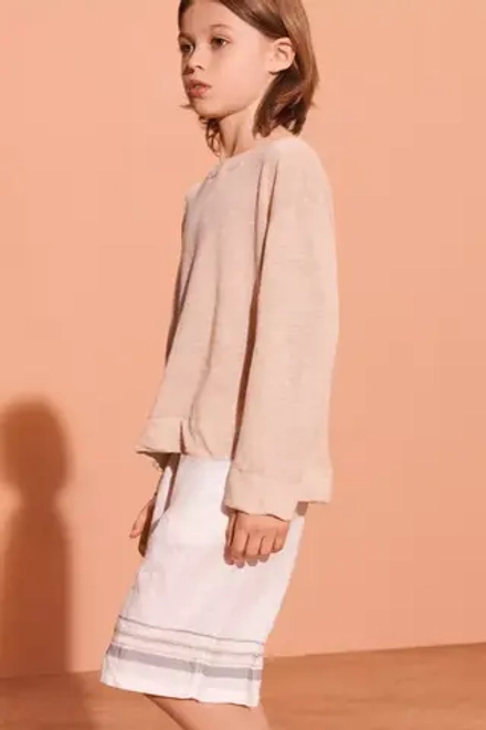 ZARA СВИТЕР С КРУГЛЫМ ВЫРЕЗОМ, БЕЖЕВЫЙ