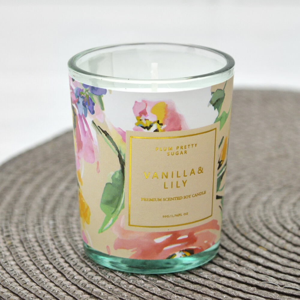 Свеча ароматическая микс: Жасмин, Сладкая Роза, Морская соль, Ваниль и Лилия