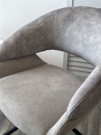 Стул EMBER 360 град. поворот. 7525-180 Серый, велюр/ ENJOY-451 Серый, ткань/ Черный