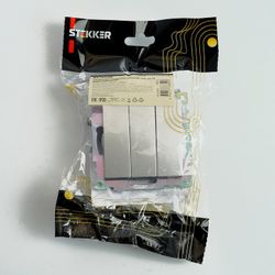 Выключатель трехклавишный без рамки Stekker Катрин 49173