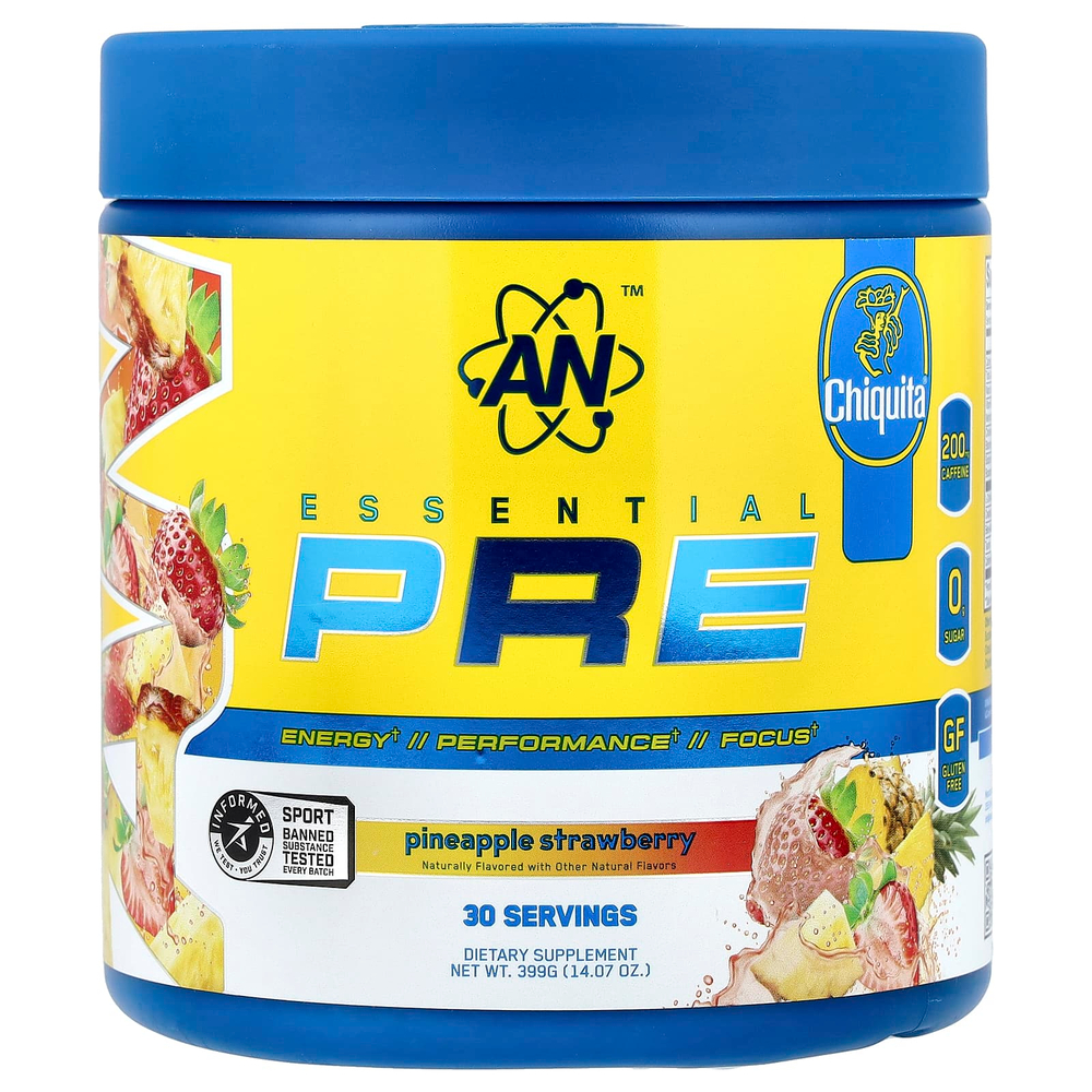 AN Supps, Essential Pre, Chiquita®, ананас и клубника, 399 г (14,07)