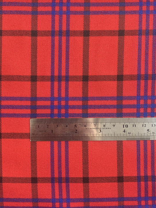 Костюмная принт клетка, красный