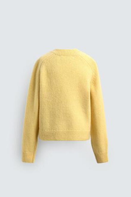 ZARA X DISNEY ШЕРСТЯНОЙ ДЖЕМПЕР PLUTO, ПАСТЕЛЬНО-ЖЕЛТЫЙ