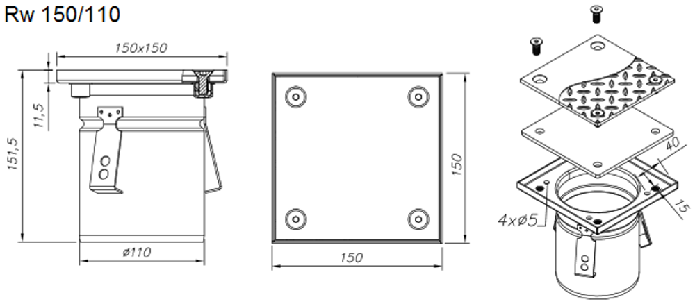 Купить Rw150/110 Ревизия-прочистка из нержавеющей стали в Ижора-Строй ...