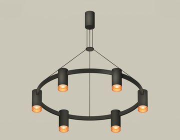 Комплект подвесного светильника с композитным хрусталем 6*GU5.3 XB9022202/6 SBK/CF черный песок/кофе (С9022, N6154)Techno DIY System Complects Ambrella