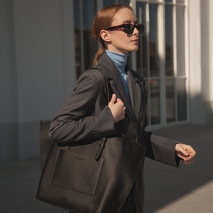 Сумка Shopper Vintage из кожи теленка, черного цвета