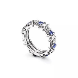 Кольцо из платины с бриллиантами и сапфирами 💠Tiffany, Schlumberger