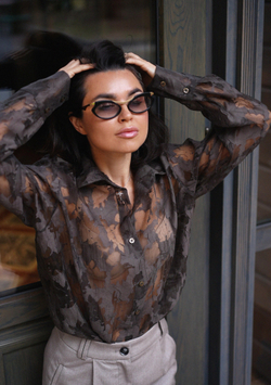 Рубашка органза хаки