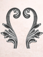 Кованый элемент лист 220 х 80 (2мм) R правый, 1 шт.