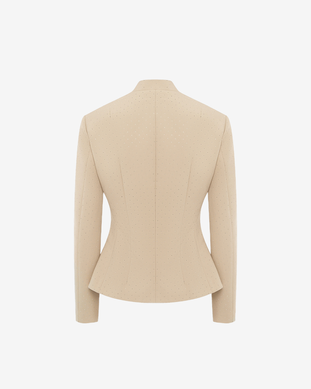 Жакет со стойкой из костюмной ткани со стразами