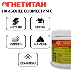 Герметик для печей и каминов ОГНЕТИТАН-1500 высокотемпературный огнеупорный 1кг, черный