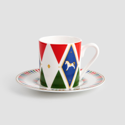 Кофейная пара Farforite «Зеленая ярмарка / Зимняя ярмарка» 120 мл в подарочной коробке